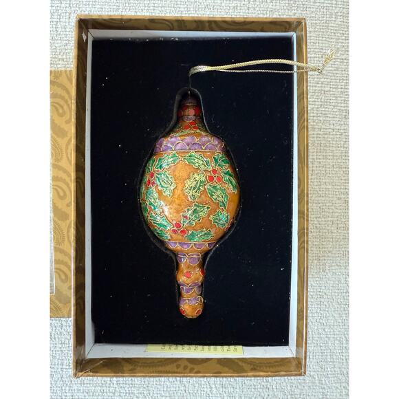 VINTAGE 2003 Home For The Holidays CLOISONNE Collection Christmas Ornament 4.5" - Picture 2 of 9